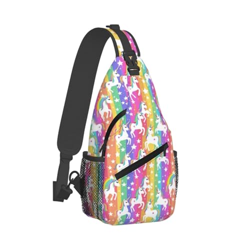 Mochila bandolera casual con estampado unicornio miniatura 2