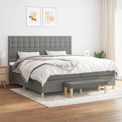 Generico 3137502 - Cubrecanapé de muelles con colchón gris oscuro, 200 x 200 cm, para camas y marcos de cama