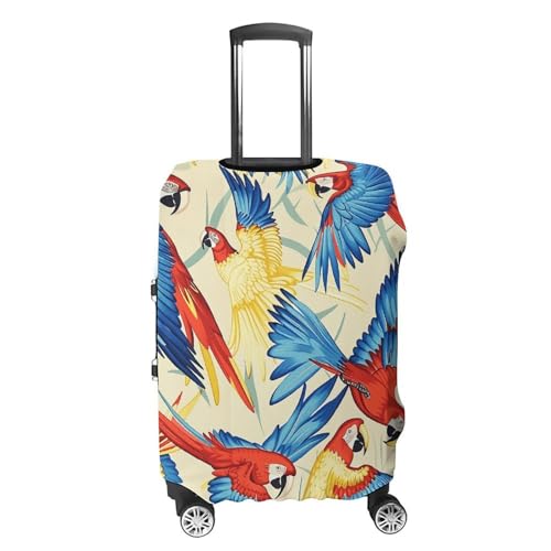Travel Luggage Cover Elastic Suitcase Protector Anti-Scratch Washable Naughty Parrot Images Luggage Sleeve Tsa Approved Carry on Covers Baggage Cover Fits 18-32 Inch Luggages4