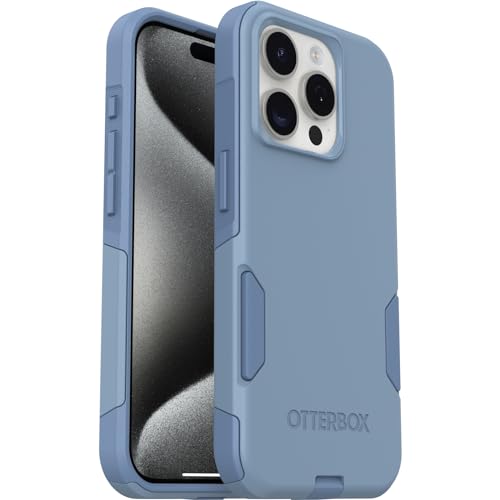 Image of OtterBox iPhone 15 Pro (Only) Commuter Series Case - Crisp Denim (Blue), Slim & Tough, Pocket-Friendly, with Port Protection
