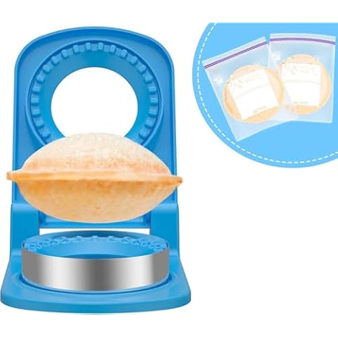 Sandwich Cutter and Sealer,Round Sandwich Cutters for Kids Lunch,Peanut Butter Jelly Sandwich Cutter,Ideal for School Lunch Boxes and Bento Boxes Boys Girls(Round Blue+Bags) Cover