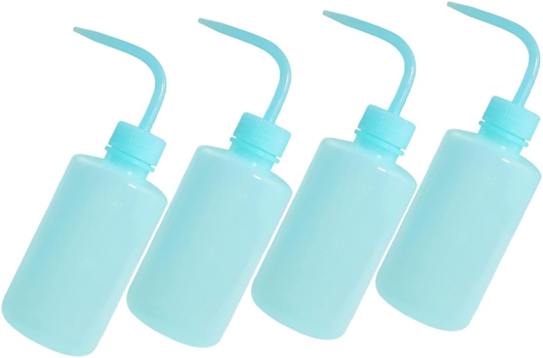 4Pcs Squeeze Rinse Bottles with Nozzle for Eyelash Extensions Salad Jam Storage Flexible Water Bottle for Tattoo Artists and Hairdressers