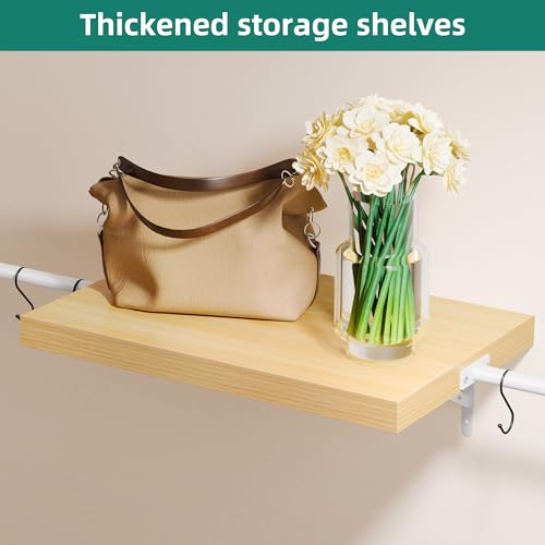 YITAHOME Wall-Mounted Closet System with Expandable Rod and Thickened Shelves – Adjustable Clothing Rack for Bedroom, Laundry Room and Cloakroom, Suitable for 2-8 Feets Space - Image 5