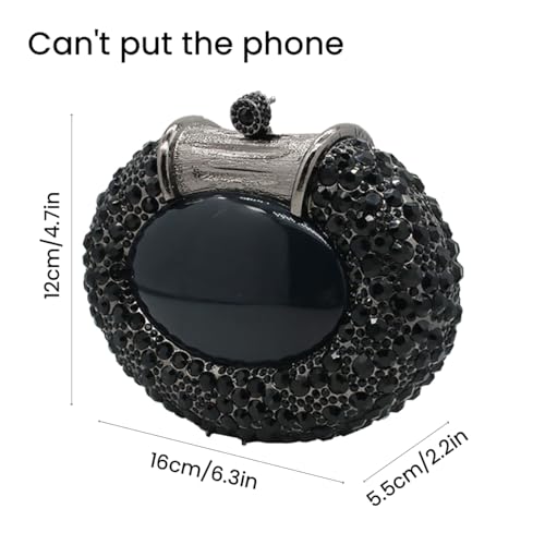 Image of UMREN Women Crystal Oval Shell Evening Purse Bags Luxury Rhinestone Clutch Unique Gems Handbag Bridal Wedding Shoulder Bag