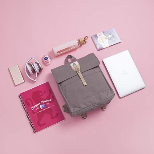 SEVENTEEN LONDON  Modern Lilac 'Ilford' Fold Top Bookbag Backpack in a Slim Design  Fits Laptops up to 13"