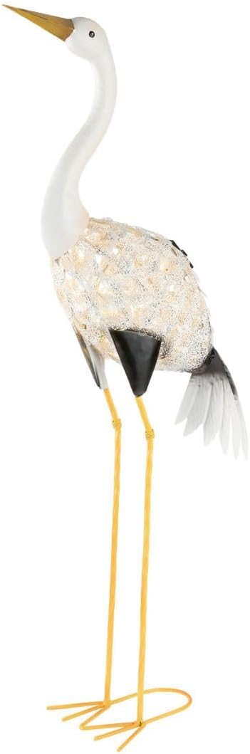 Primeiro plano view of the Livarno Solar Decorative Bird, highlighting its detailed design and the solar panel.