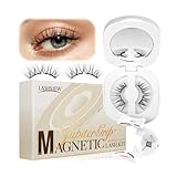 LASHVIEW Magnetic Eyelashes Natural Look, Reusable Manga Magnetic Lashes Kit with Applicator, No Glue Needed Magnetic Eyelashes Kit, Easy to Wear and Remove for All-Day Comfort CT27