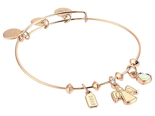 Alex and Ani Tree Topper Angel Trio Charm Bangle Bracelet, 2019 Shiny Rose Gold One Size