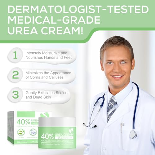 Crema Urea, 120g Crema de Urea para Pies 40% Urea+2% Ácido Salicílico Crema para Pies Secos y Agrietados Hidratación Profunda para Piel Seca y áspera - imagen 5