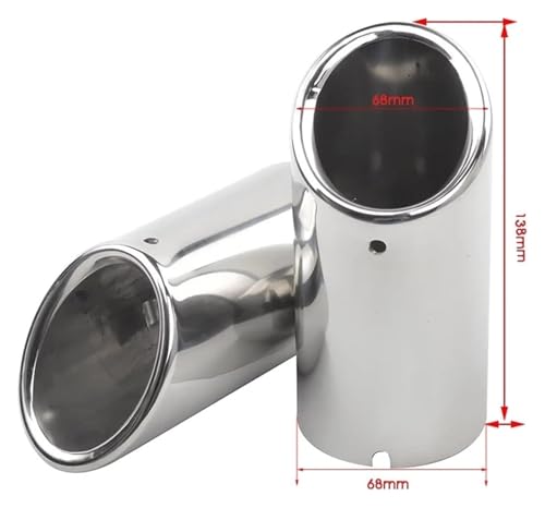 Punta de Escape de Acero Inoxidable con Boquilla Inclinada Plata 4