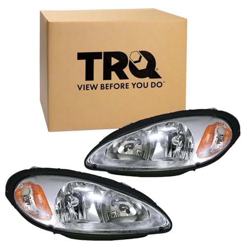 Image of TRQ 2 Piece Headlight Assembly Set Driver & Passenger Side Compatible with 2001-2005 Chrysler PT Cruiser CH2502131 CH2503131