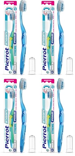 Pierrot Cep. Dental Orthodontic Xtreme, Spazzolino da Denti Multicolor, Manuale, Riutilizzabile (Confezione da 4)