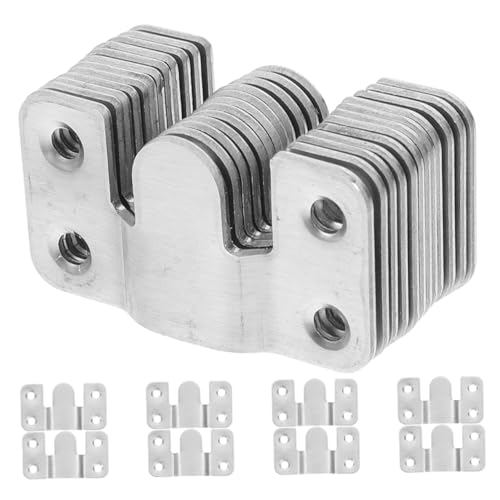 Image of 20pcs Heavy Duty Stainless Steel Wall Mount Brackets Durable Picture Hanging Clips for Mirrors Art Display Versatile Installation Hardware for Home Decor