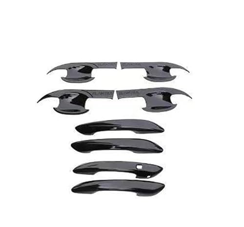 SLIMES Carbon Fiber Stickers Door Bowl Holder Handle Frame Cover Trims for Hyundai for Elantra 21-23 Car Exterior Accessories Protection(Black 3)