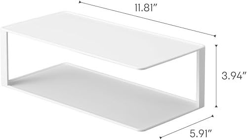 Miniatura 2 de YAMAZAKI Home Dish Storage Rack with Two Tiers, for Kitchen Countertop Dinnerware Dinner Plate Cabinet Organizer, Long Metal Holder  Steel, One