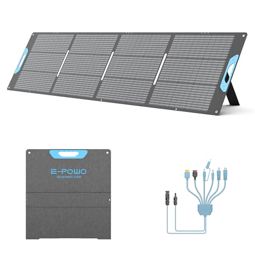 Image of 220W Portable Solar Panel for Power Station, 23.5% High Efficiency ETFE Foldable Solar Panels Charger, QC3.0 USB-A &Type-C Output,IP67 Waterproof for RV, Outdoor Camping, Off Grid Blackouts