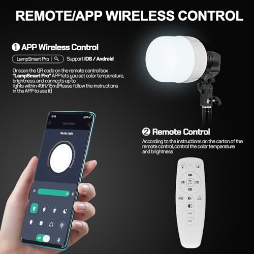 image for EMART Full Spectrum Light Bulb, 50W Dimming 3000K-6000K APP/Remote Con