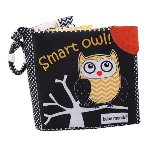 Image of Touch and Feel Cloth Crinkle Books for Babies Infant, Baby Books Toys 0-3-6-12 Months, Christmas Shower Baby Gifts, High Contrast Toy,Teething Teethers, Tummy Time Mirror Toys for Boys and Girls-Owl