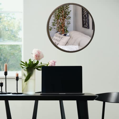 Image of Quality Glass Metal Frame Round Wall Mirror Royal Mirror Home Decorative Mirror Modern Mirror Living Room Mirror Wall Mirror Bathroom Mirror Size 24x24 inches Color Antique Golen MF 33