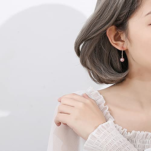 Boucles d'oreilles perles violettes argent sterling 14k tempérament