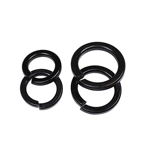 KINDOYO Rondelles Plates en Acier Carbone - M3/M4/M5/M6/M8/M10 Rondelle Ressort Galvanisé Washers Vis Fixations, Noir, M3(100PCS) Cover
