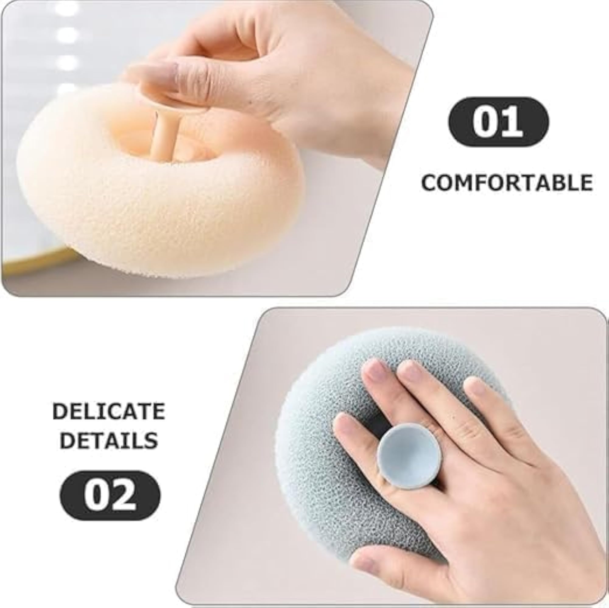 2pc Loofah for Bathing with Soft Silicone Massager