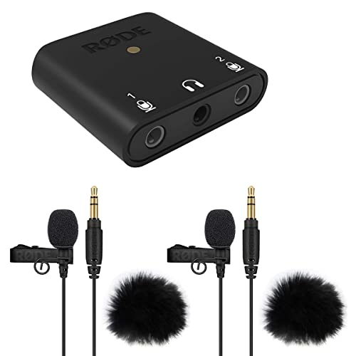 RØDE AI-Micro Interface + 2 X Lavalier GO BK+ 2X WS05 BK Keepdrum Fell-Windschutz Negro