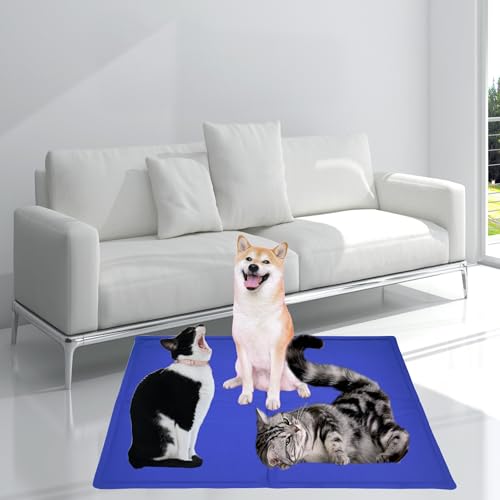 SOKANA Dog Cooling Mat, Scratch-resistant Durable Pet Cool Mat Non-Toxic Gel Self Cooling Pad for Dogs Cats, Perfect Summer Sleeping Accessory for Home and Travel Use ﻿ (S (50 X 40 CM))