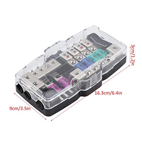 Car Audio Stereo ANL Portafusibili a Lama Blocchi di Distribuzione 04GA Fusibili a 4 Vie Scatola Blocco 30A 60A