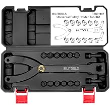 BILITOOLS 15PCS Universal Pulley Holder Tool Kit, 1/2-inch drive ratchet Adjustable Spanner Wrench with Variable Pins 3.5mm, 4mm, 4.5mm, 5mm, 6mm, 6.5mm and 10mm fits Camshaft pulleys.