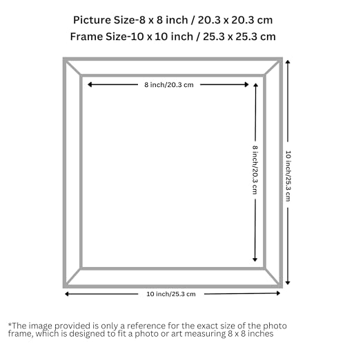Image of Handmade Wooden Rectangular Photo Frame, 8 X 8 inch Display for Artworks, Pictures and Photos of Your Loved Ones, Best for Home, Office, Wall Decor, Living Room, Bedroom, Clove Brown