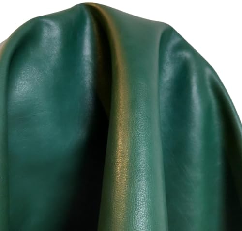 NAT Leathers | Hunter Green Soft Faux Leather Fabric Sheet PU (Peta Approved Vegan) | 2 Yards (72 x 54 inch) | 0.9 mm Upholstery | (Green) 72"x54"