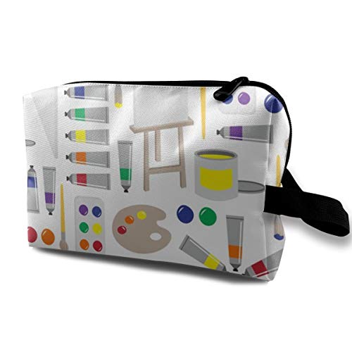 A Painter's Palette_4 - Bolsa de Aseo portátil para Maquillaje, Bolsa de Viaje para Mujer y niña, 25,4 x 12,7 x 15,2 cm