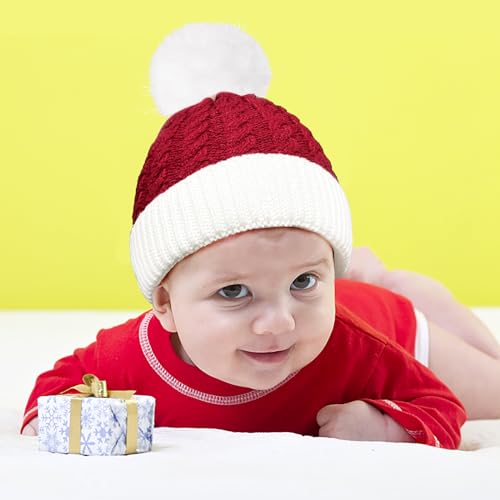 Christmas Hat Baby Knitted Santa Hat for Little Kid Gril Boy Warm Winter Xmas Party 1 to 6 Years Old2