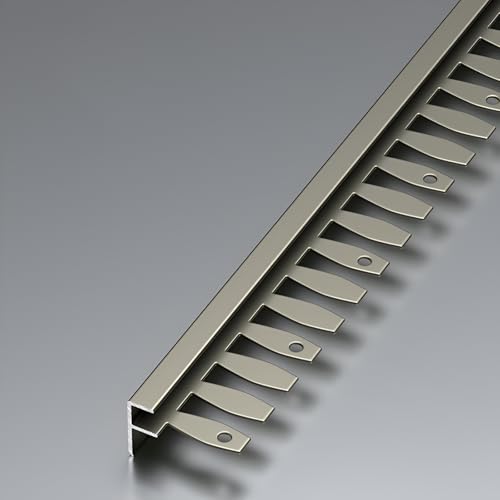 Perfil De Borde De Escalera Flexible En F, 90cm, Paquete De 3 Piezas, Perfil Metálico Para Escalón, Bordes De Laminado, Parquet Y Baldosas(Champagne,M)