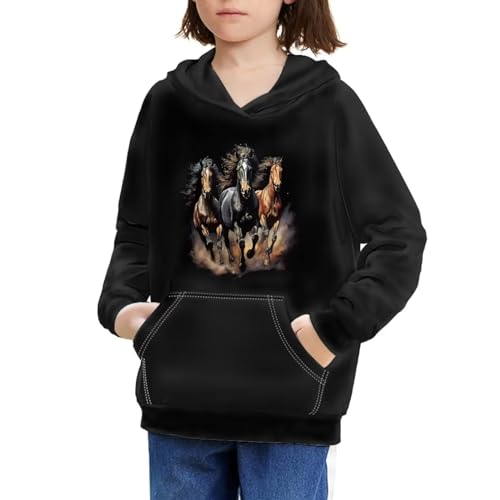 Poceacles Youth Girls Boys Sweatshirts Lightweight Hoodies Long Sleeve Hoodie Round Neck Hooded Clothes for Kids Cool Hoodys