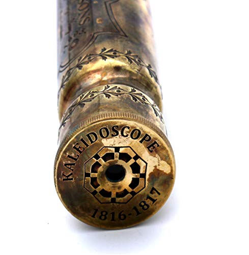 US HANDICRAFTS Handmade Brass Kaleidoscope with Leather Case – Vintage Look, Antique Finish, Nautical 3D Mirror Lens Kaleidoscope for Friends, Family & Children by US HANDICRAFTS - Image 3
