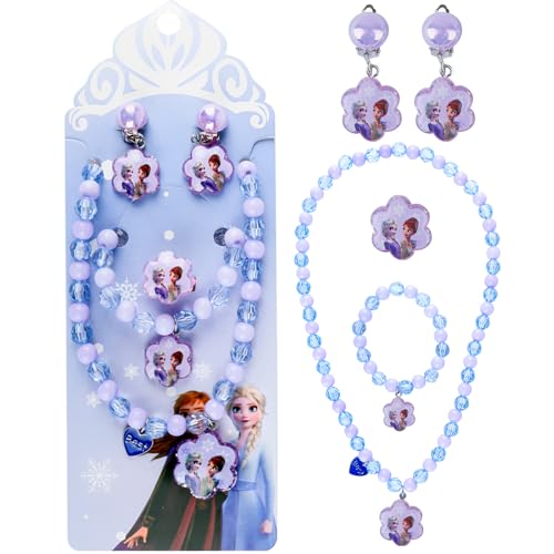 yumcute Schmuckset Mädchen,4 Pcs Kinder Schmuck Set Cartoon...