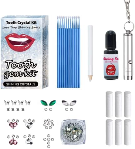 WEITING Tooth Gem Kit with Curing Light and Glue, Crystals Jewelry kit, Professional DIY Teeth Gems Kit with Multicolor Crystals, Great Tooth Jewelry Gems Kit