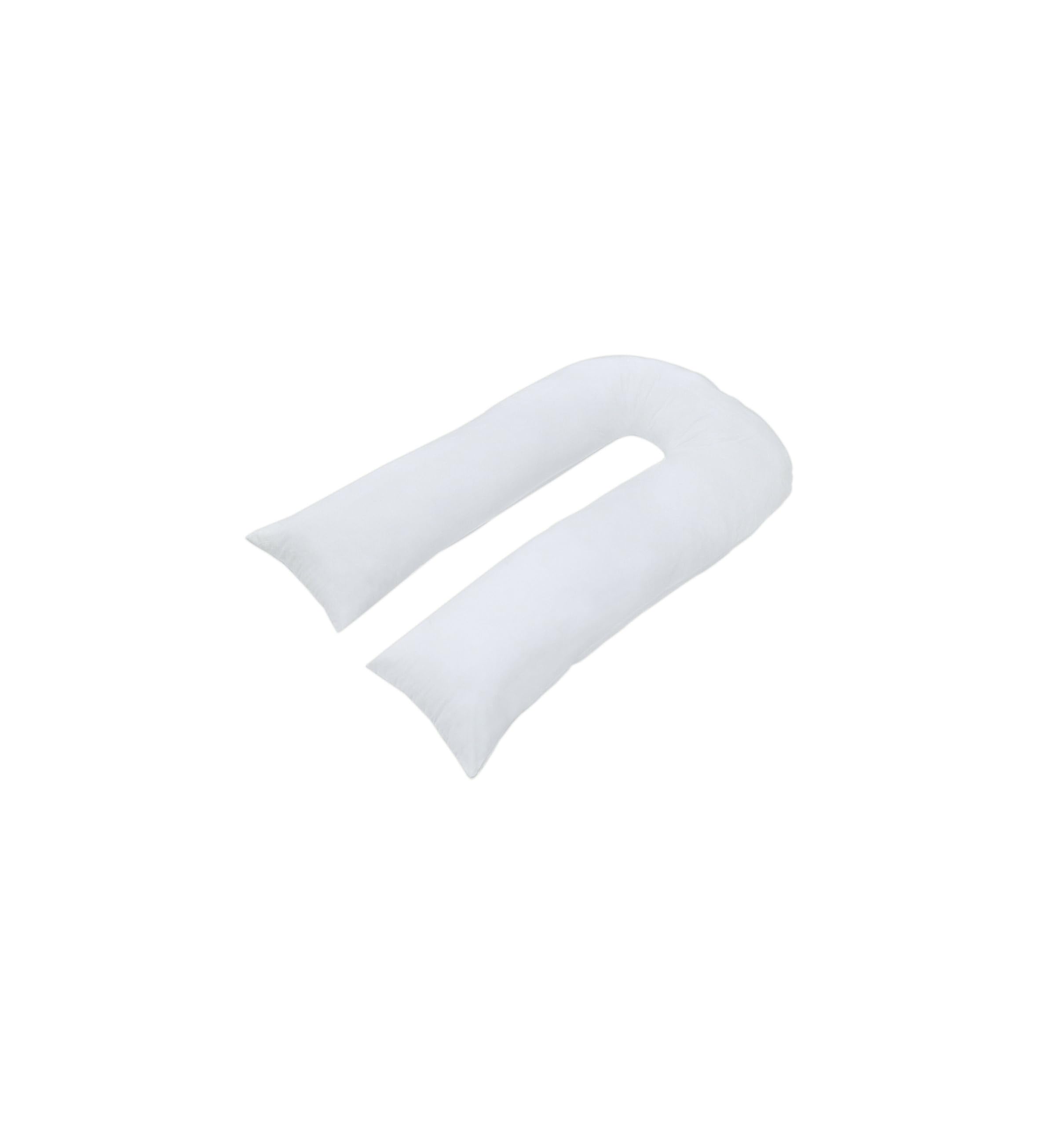 9ft U Shaped Pillow with free Case- Full Body Support Orthopaedic Maternity Pregnancy Comfort Pillow Hollowfiber Filled (White)