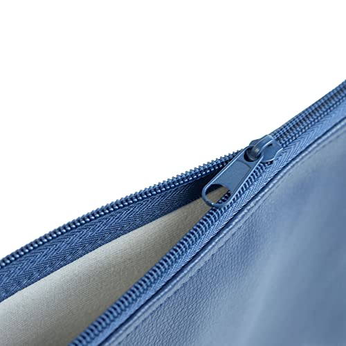 effektivo Banktasche mit Reißverschluss, Kunstleder blau, 27 x 17 cm, passend für Dokumente bis DIN A5