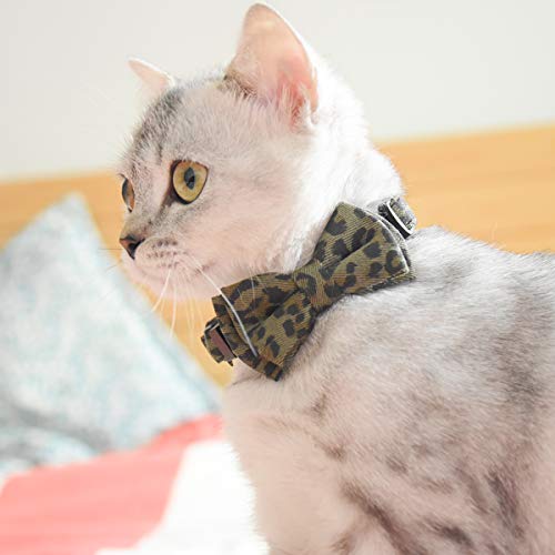 Image of Bowtie Cat Collars Breakaway with Bell, Adjustable Cute Kitty Collars Safety Buckle Kitten Collar for Cat Puppy 7.5-11in (17)