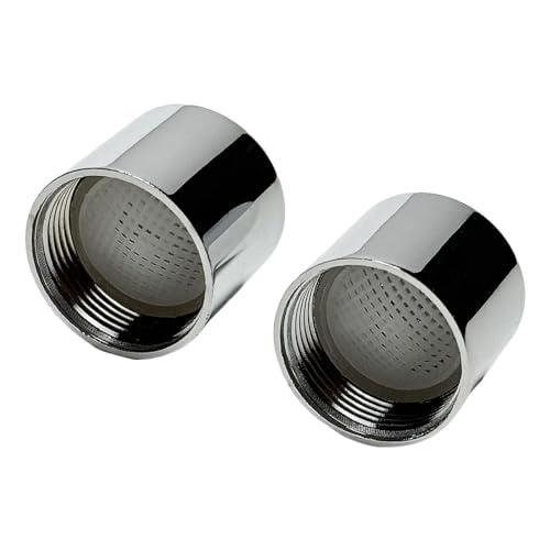 XNTONG - 2 Stück Strahlregler, M18, M20, M22, M24, M28 Innen- und Außengewinde Wasserhahn Perlator, M18 Innengewinde Wasserhahn Sieb, Verchromtes Messing-Wasserhahn Aufsatz (Innengewinde 18 mm)