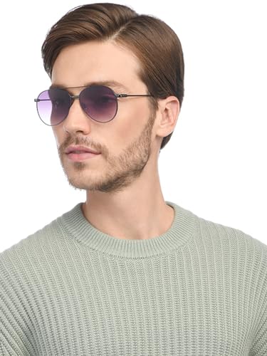 Vincent Chase By Lenskart | Gunmetal Pink Full Rim Pilot | Fashion Essentials | Branded Latest and Stylish Sunglasses | 100% UV Protected | Men &... - Image 3