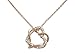 Produktbild Veuer Schmuck für Damen Hals-Kette in Rosé-Gold Doppel Herz Anhänger mit Strass-Steinen Geschenk zu Weihnachten für die Freundin/Ehe-Frau/Frauen