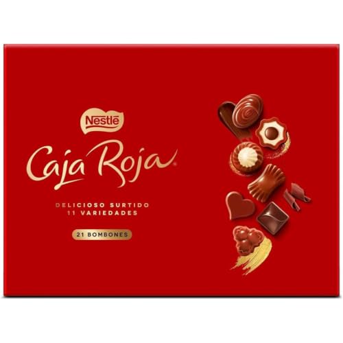 Nestlé Caja Roja Bombones 198g | bombones de chocolate con leche en estuche ideal para compartir o regalar