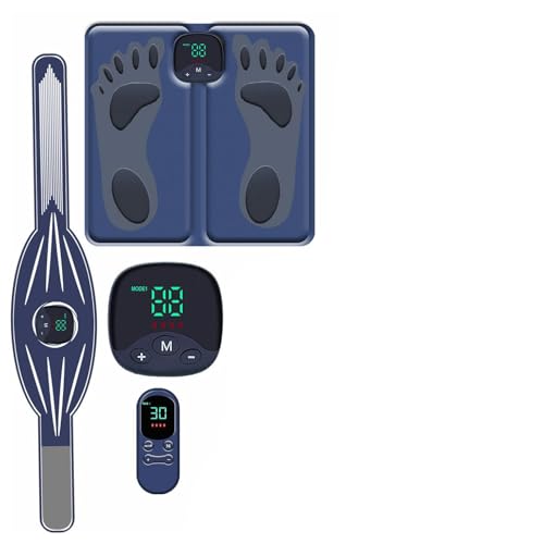 Yonars Electroestimulador Muscular, Abdominales Electroestimulacion para brazos y piernas, masajeador de pies, EMS Estimulador Muscular con 10 modos y 30 intensidades USB Recargable Electroestimulador