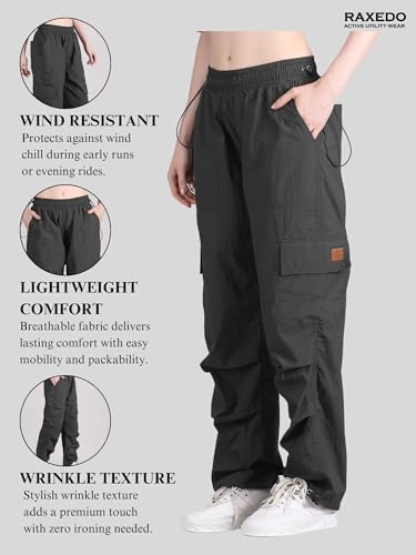 Image of Parachute Pants for Women - Water-Resistant Cargo Pants for Women | Stylish Activewear for Travel, Office, Gym, Trekking & Everyday Comfort | Korean Pants for Woman