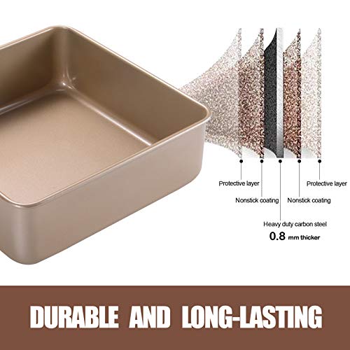 Buy JOHO BAKING Nonstick Square Cake Pan Set,Deep Baking Pans Set