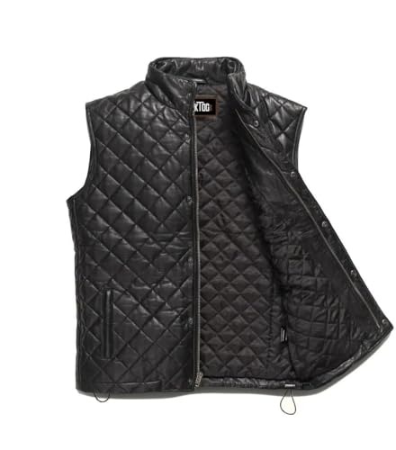 Mens Lamsbkin Leather Vest, Quilted Leather Vest Men, Lambskin Leather Quilted vest, Diamond Quilted Leather Vest Men2